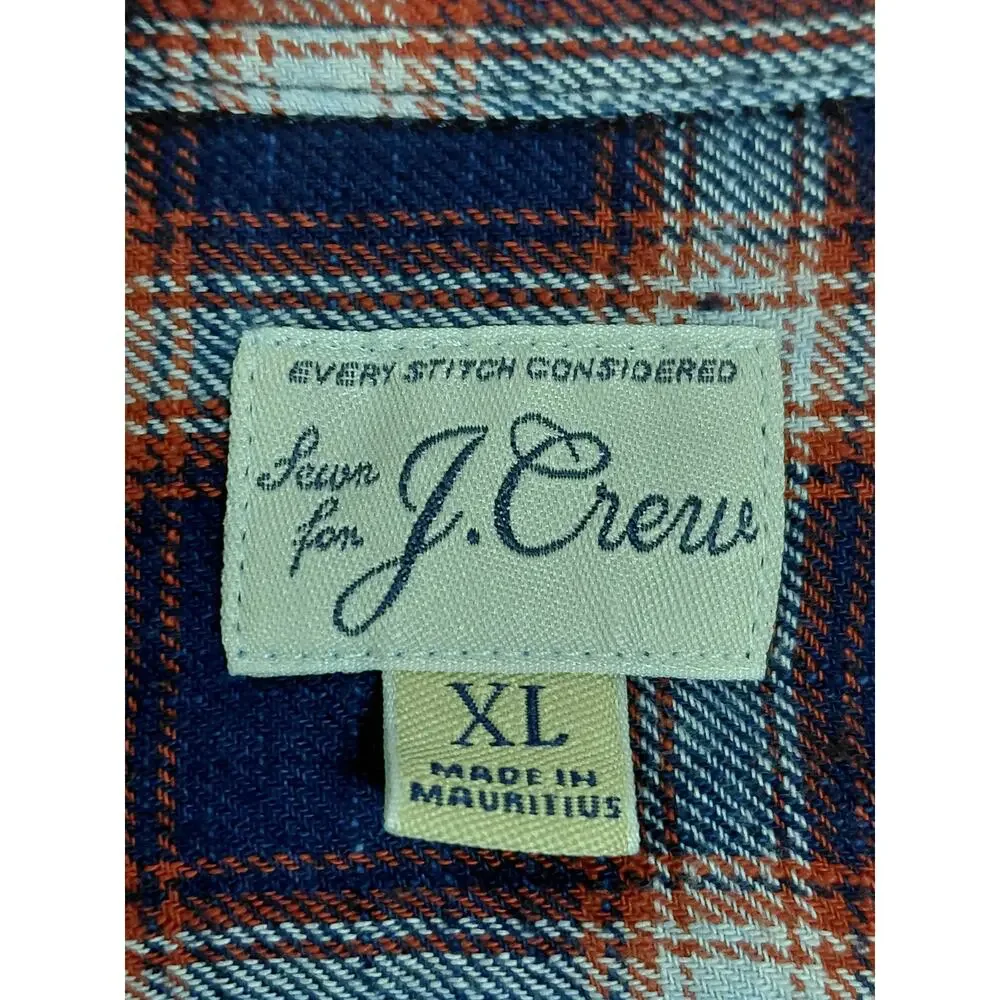 J.Crew Sign Blue Plaid Button-Up Shirt Men Size XL